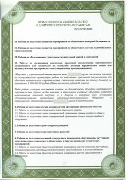 Приложение к свидетельство о допуске к проектным работа Щелково СРО в проектировании